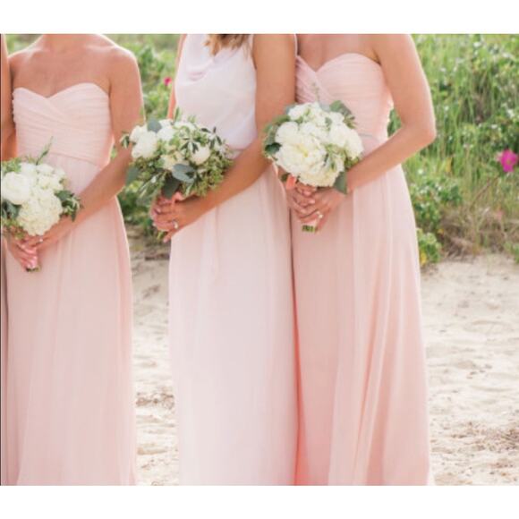 NWT Amsale Bridesmaid Dress G629C Blush Pink 100%‎ Silk Gown Bridal Size 8 - Picture 9 of 10